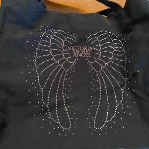 Victoria's Secret Black Tote with Crystal Angel Wing Design